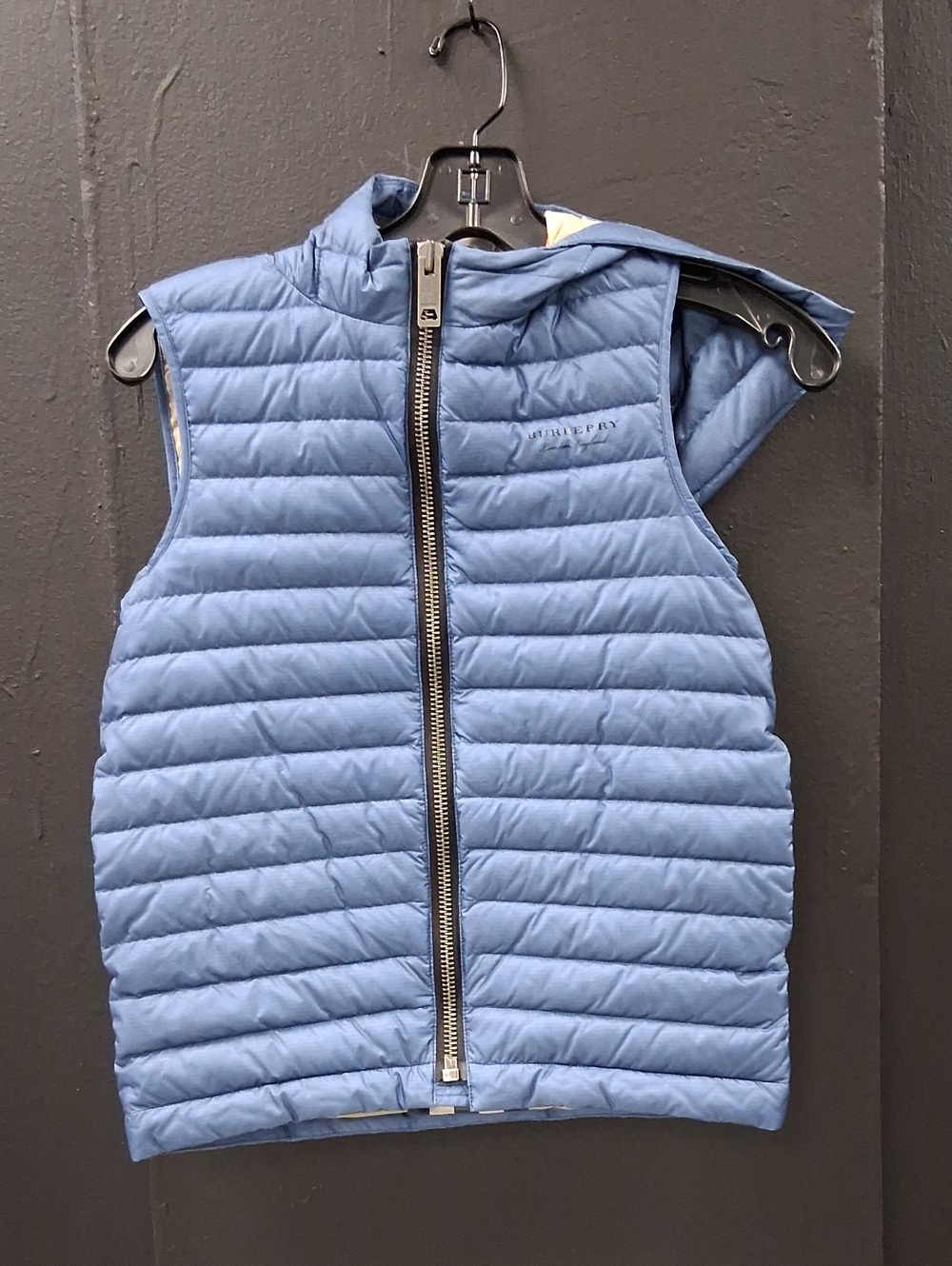 Light Blue Quilted Kids Puffer Vest with Hood